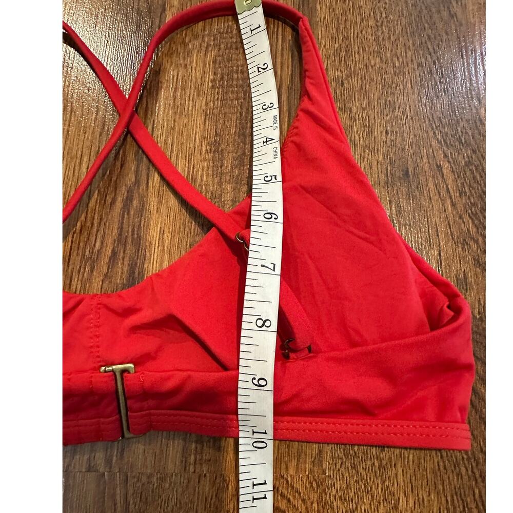 Andie Valencia Bikini Top Women’s Small Red NWT Swim Top Supportive Minimalist - Picture 9 of 9